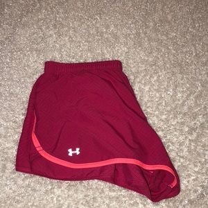 Pink under armour shorts